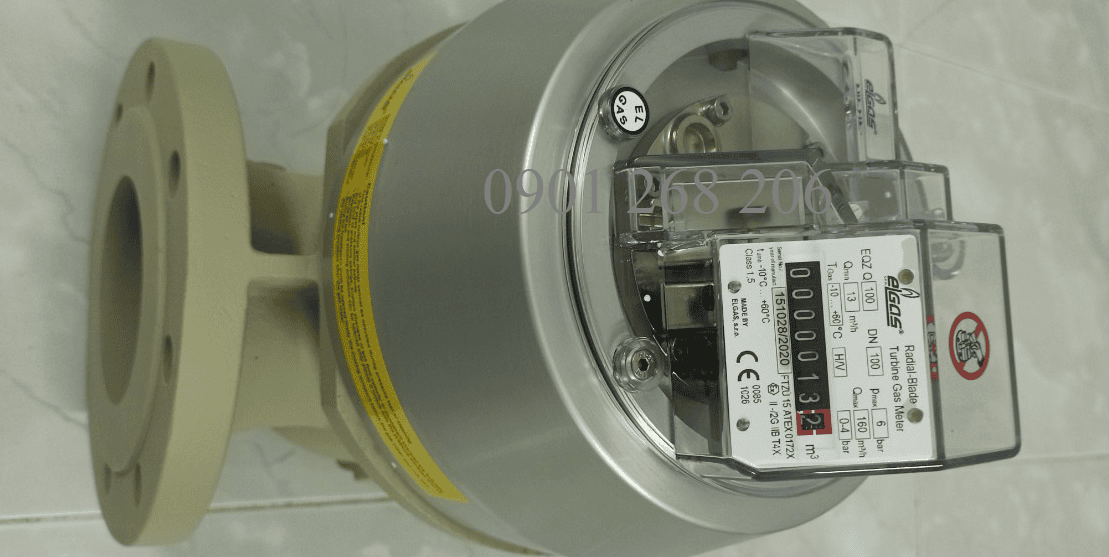 đồng hồ đo lưu lượng gas elgas EQZ G100 DN100